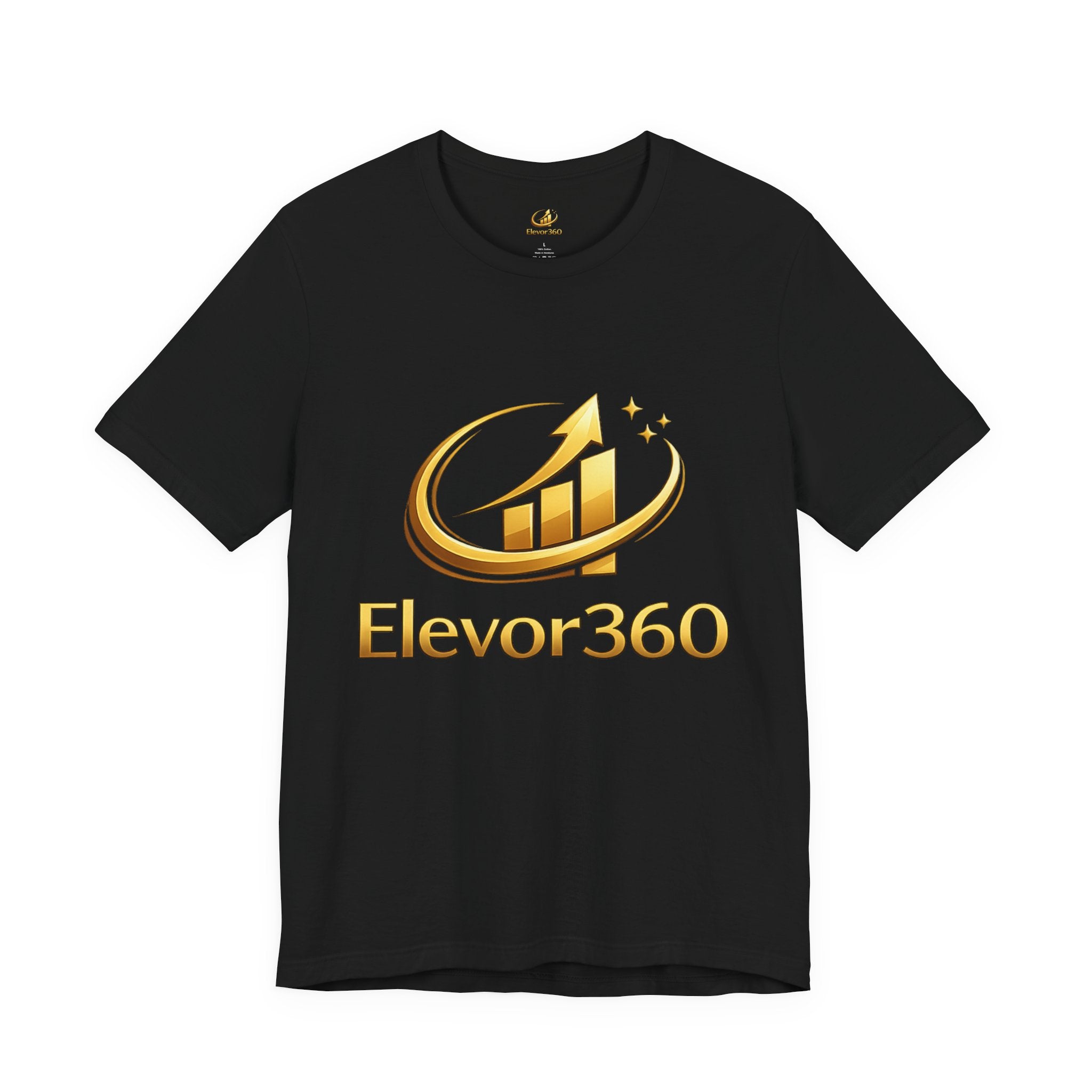 Elevor360 Logo T-Shirt — Gold Rise Premium Lightweight Crew Tee with Gold Logo