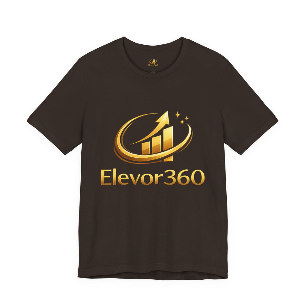 Elevor360 Logo T-Shirt — Gold Rise Premium Lightweight Crew Tee with Gold Logo