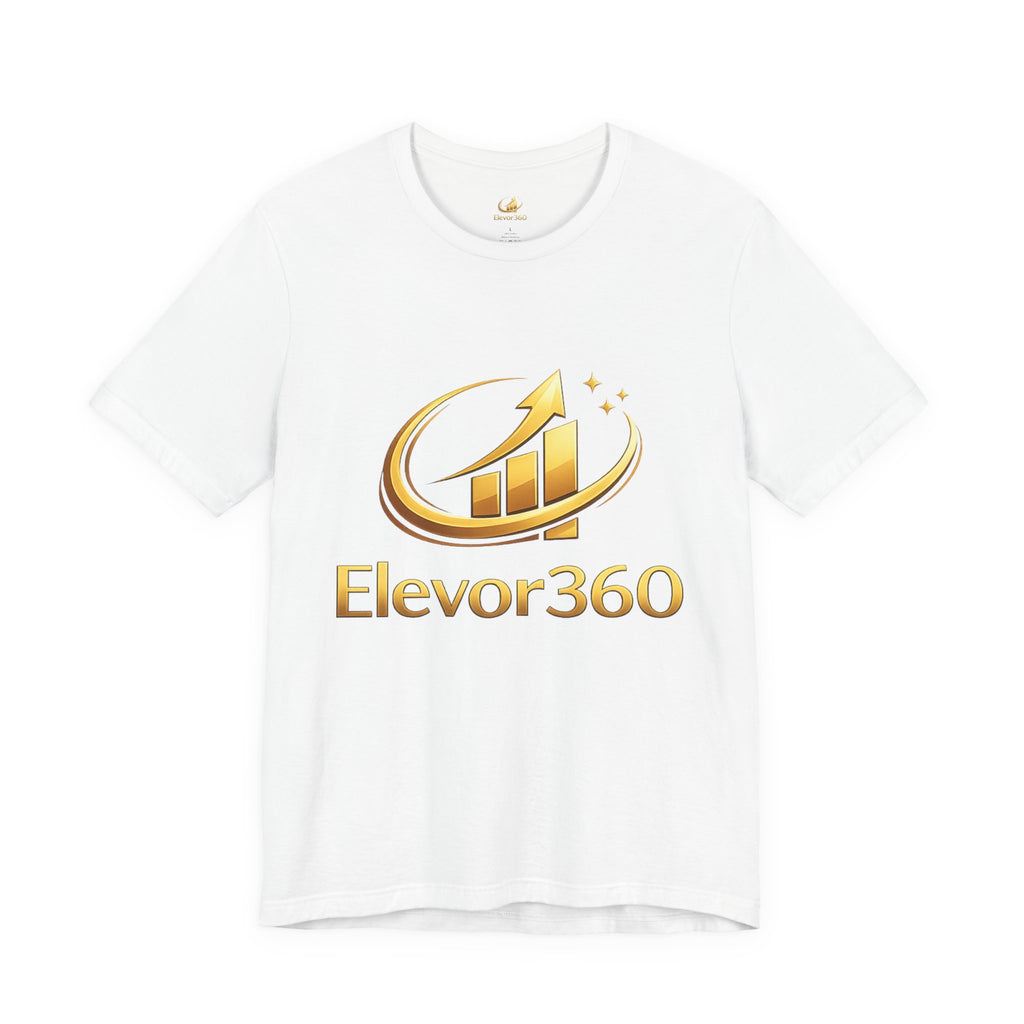 Elevor360 Logo T-Shirt — Gold Rise Premium Lightweight Crew Tee with Gold Logo