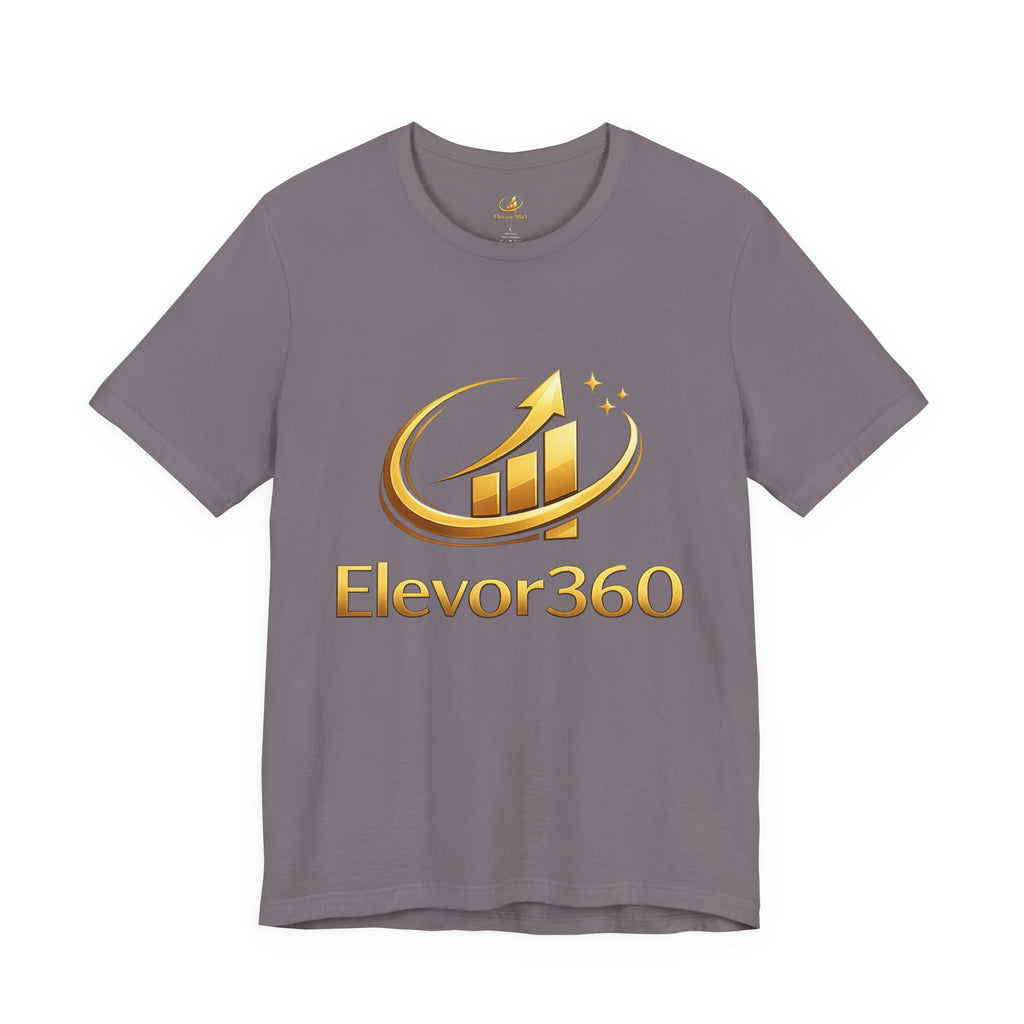 Elevor360 Logo T-Shirt — Gold Rise Premium Lightweight Crew Tee with Gold Logo