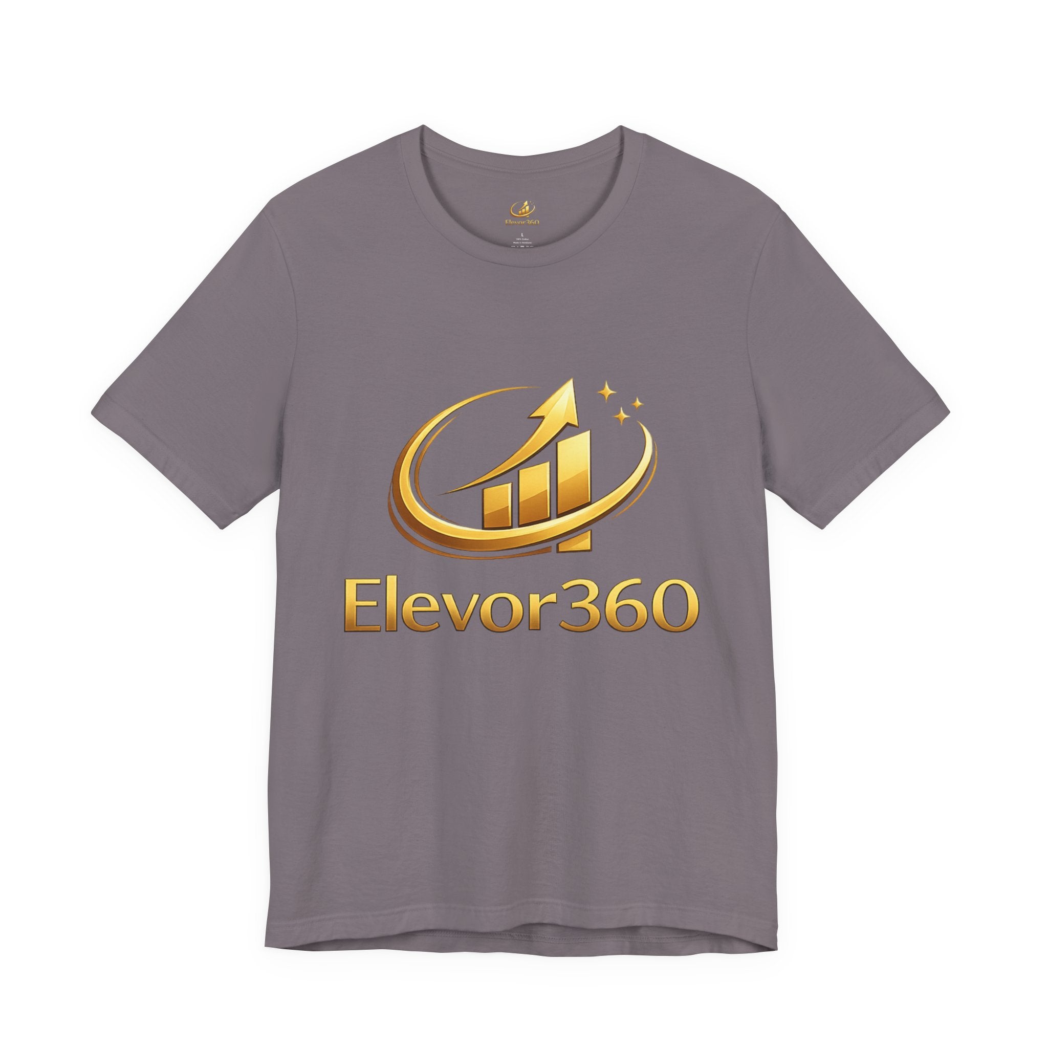 Elevor360 Logo T-Shirt — Gold Rise Premium Lightweight Crew Tee with Gold Logo