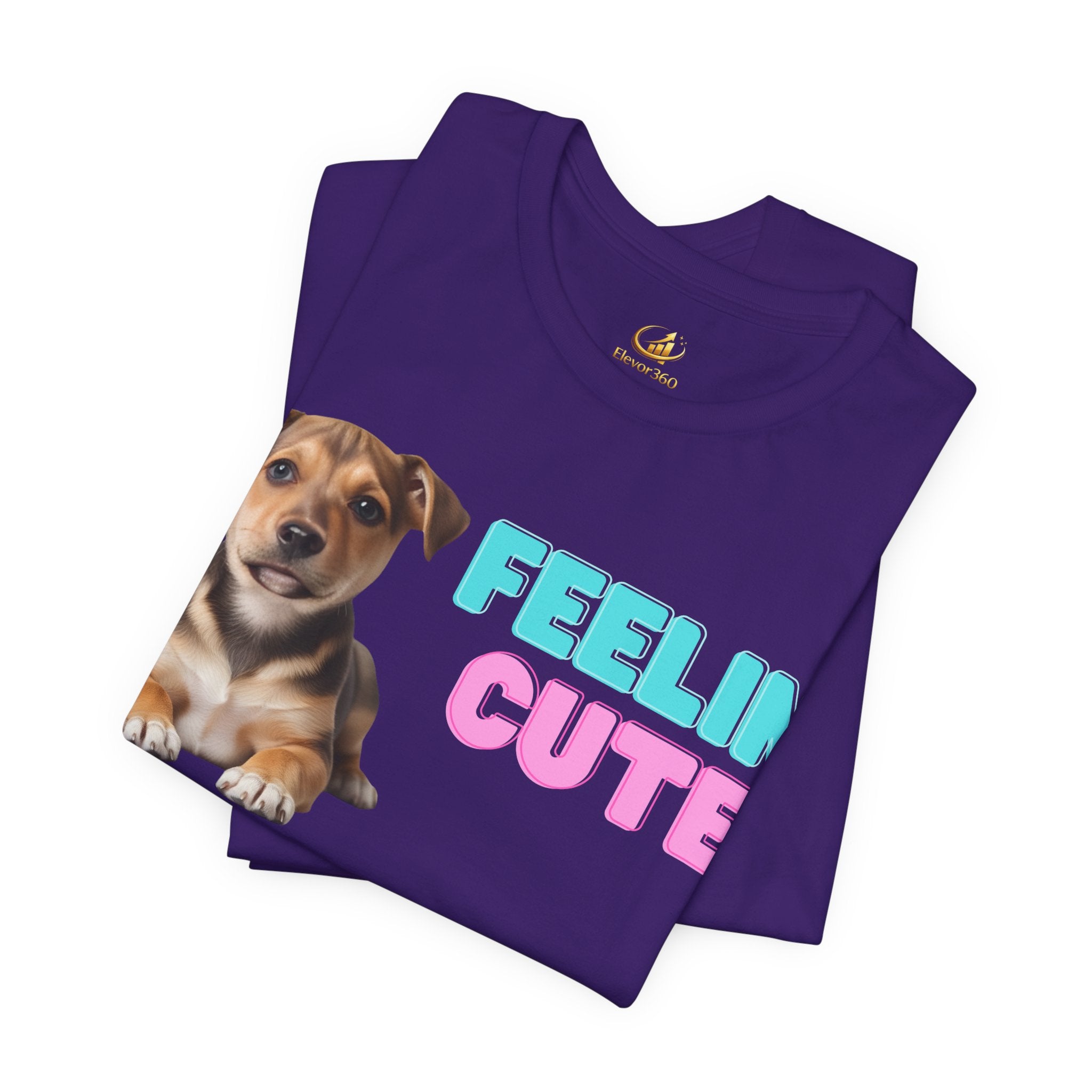 Feelin’ Cute Puppy Graphic T-Shirt – Soft Cotton Bella+Canvas Tee