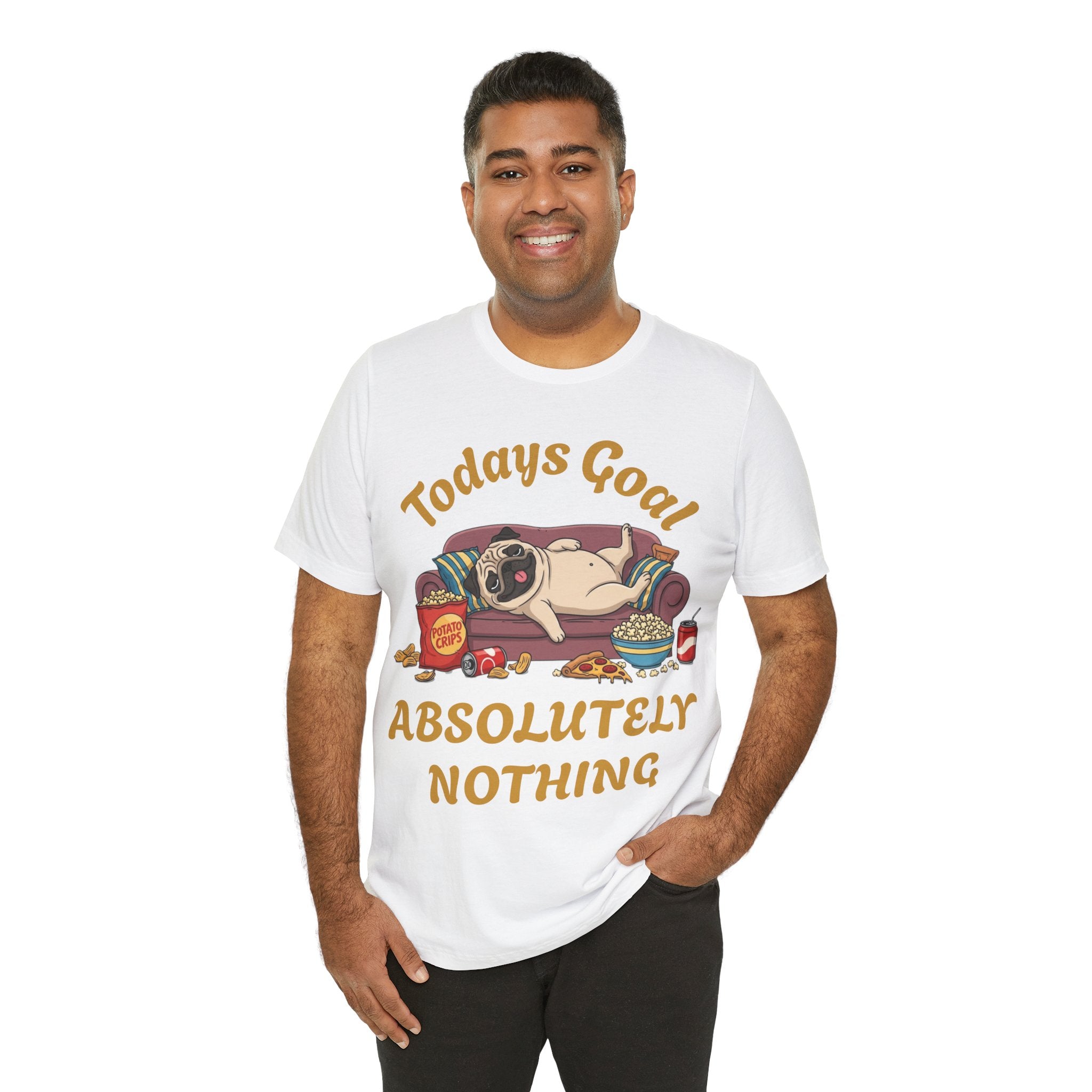 Funny Absolutely Nothing Pug Graphic T-Shirt
