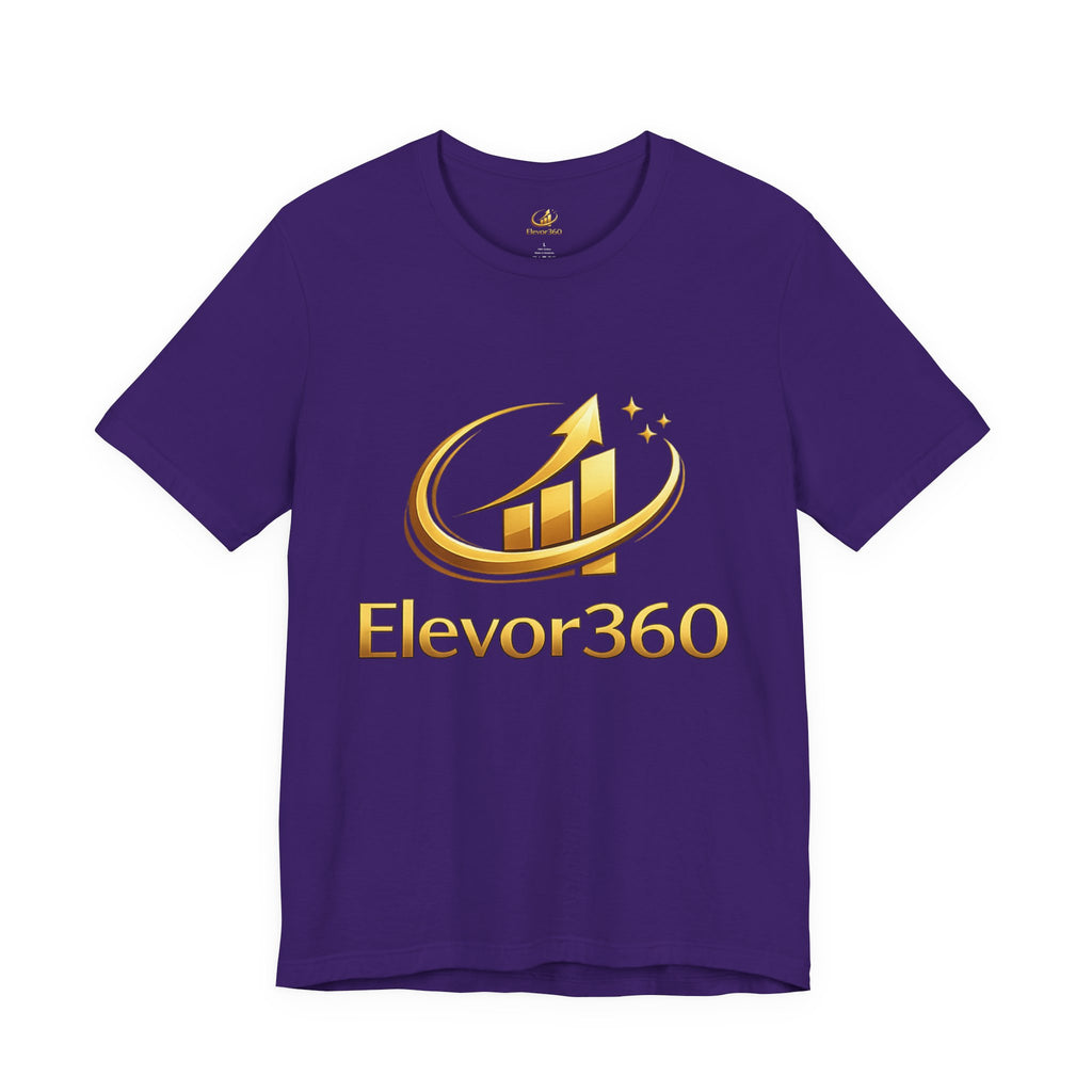 Elevor360 Logo T-Shirt — Gold Rise Premium Lightweight Crew Tee with Gold Logo