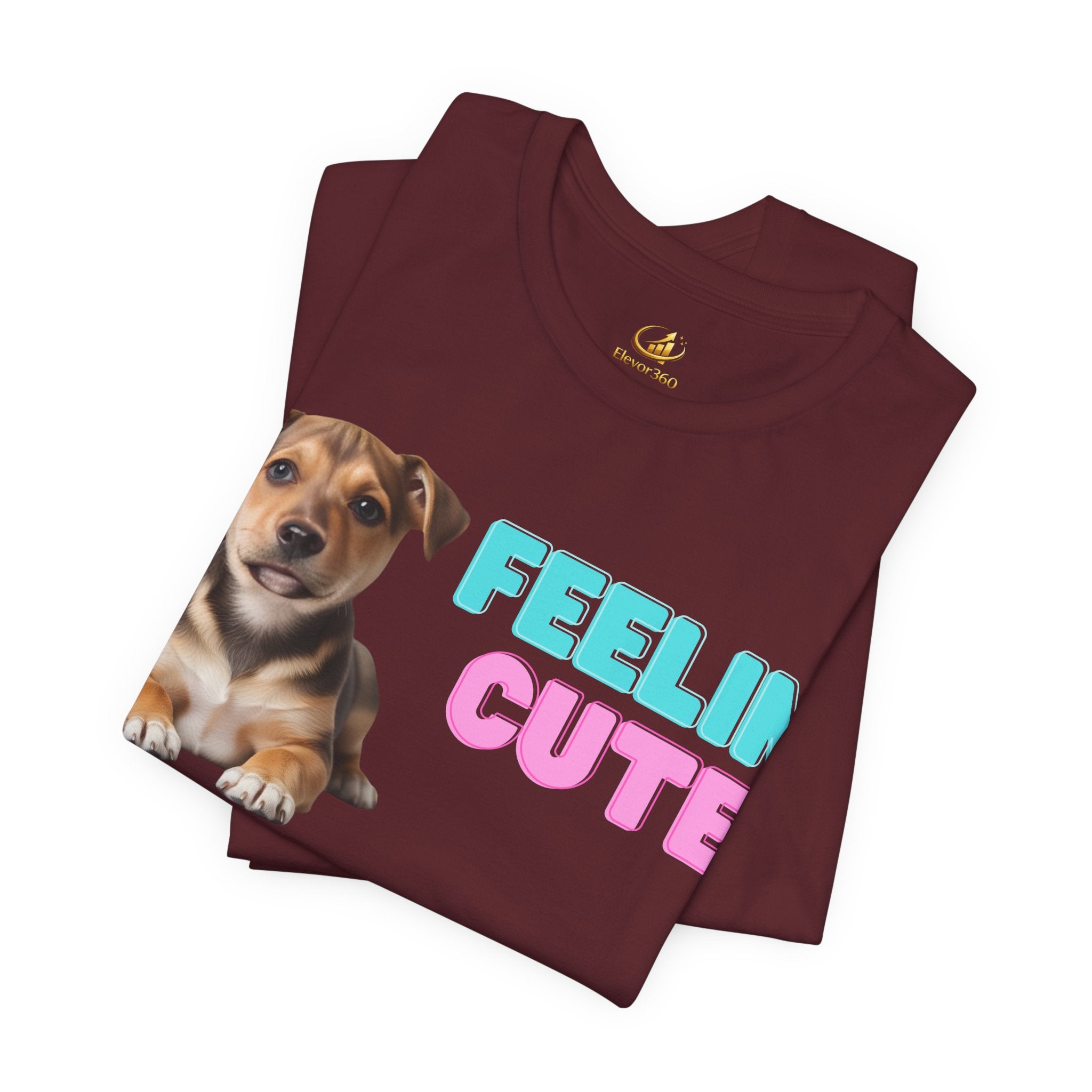 Feelin’ Cute Puppy Graphic T-Shirt – Soft Cotton Bella+Canvas Tee