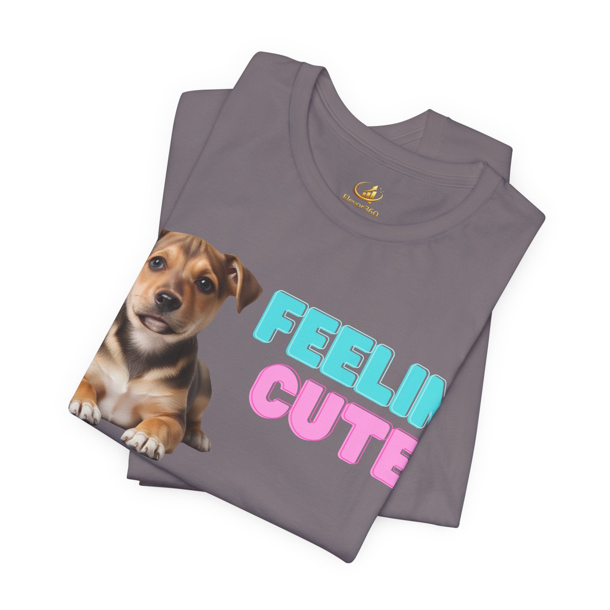 Feelin’ Cute Puppy Graphic T-Shirt – Soft Cotton Bella+Canvas Tee