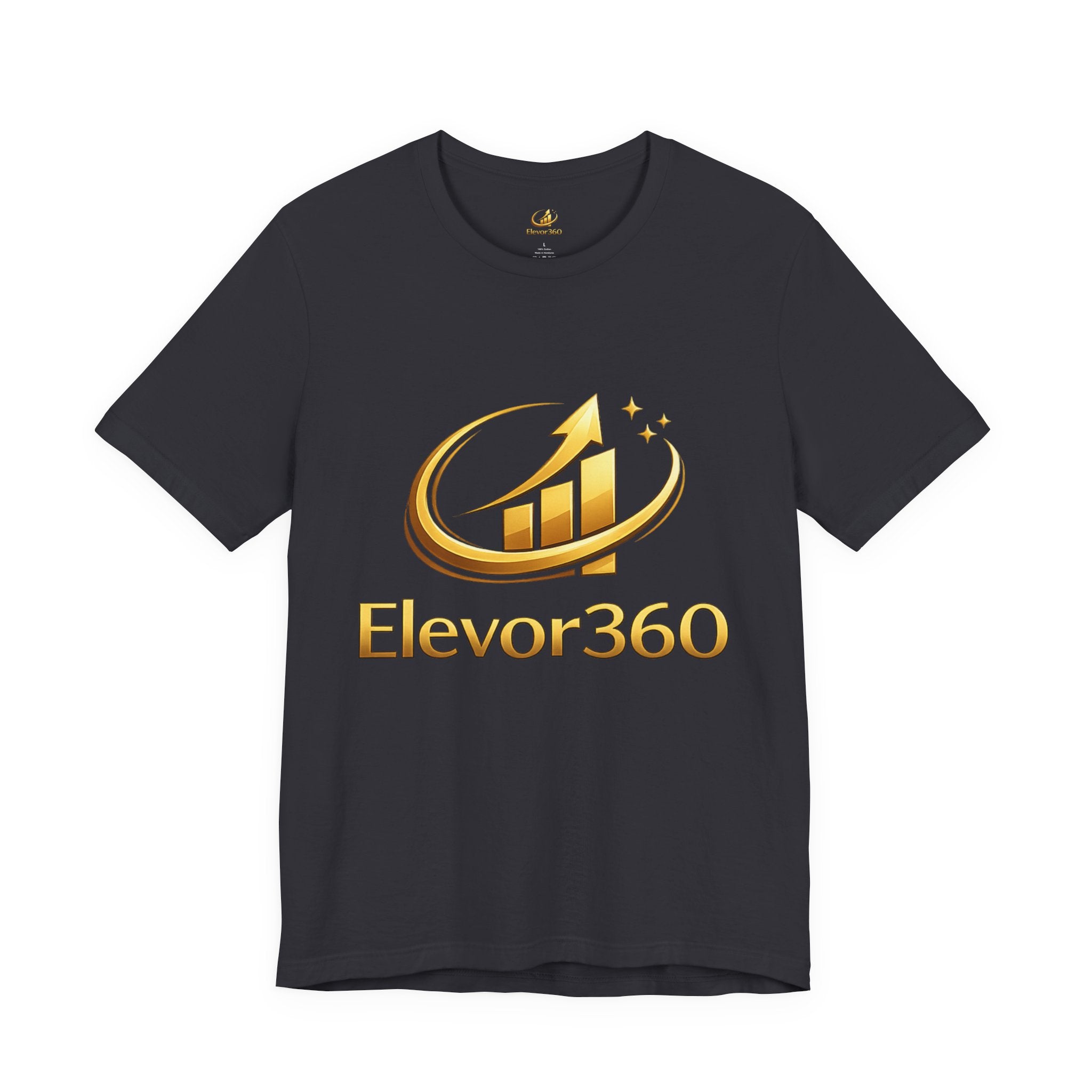 Elevor360 Logo T-Shirt — Gold Rise Premium Lightweight Crew Tee with Gold Logo
