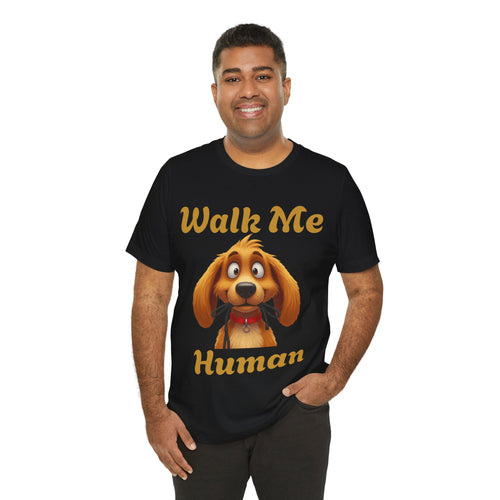 Elevor360 - Man wearing a black t-shirt with a cartoon dog and text on a white background