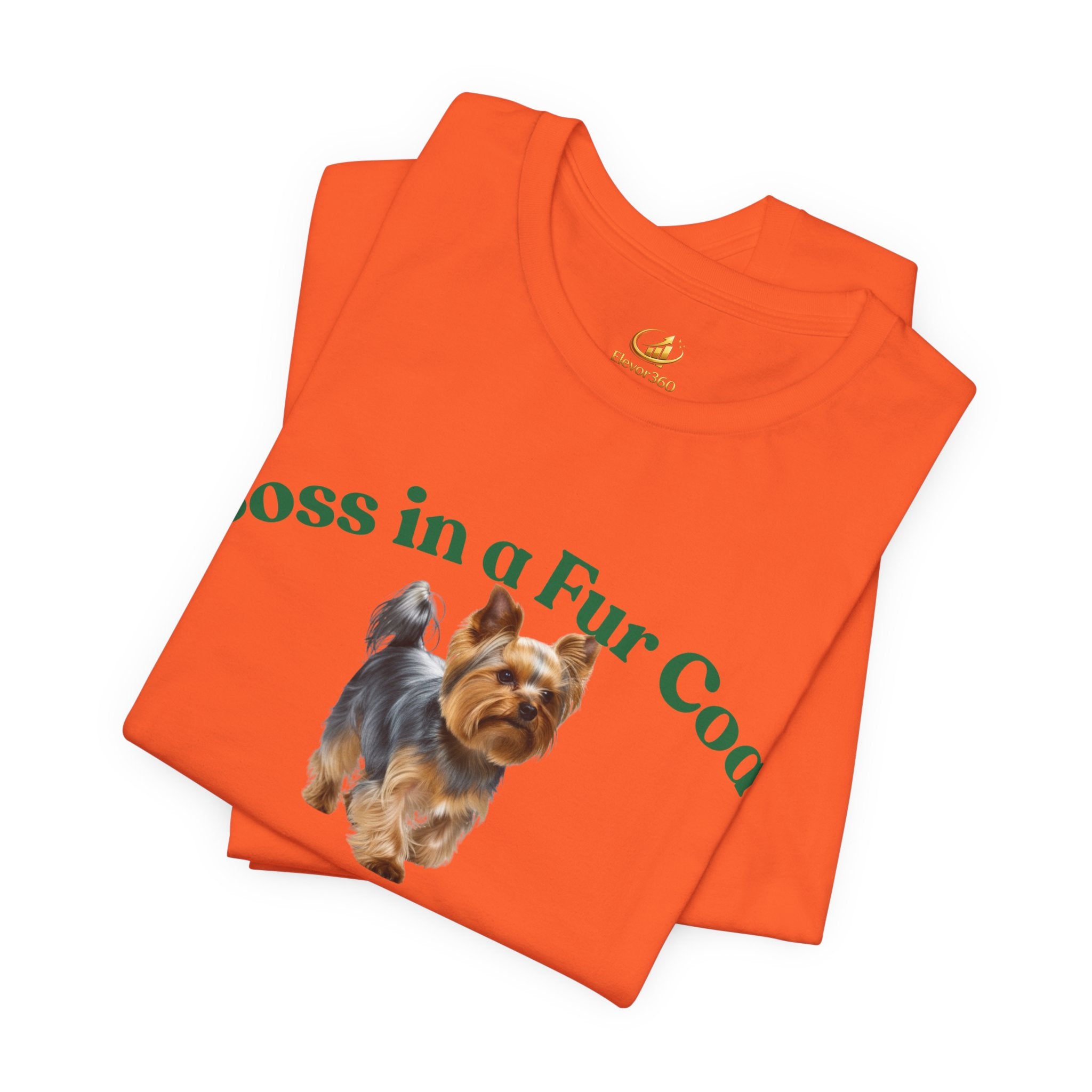 Boss in a Fur Coat T‑Shirt – Cute Yorkie Graphic Tee for Dog Lovers