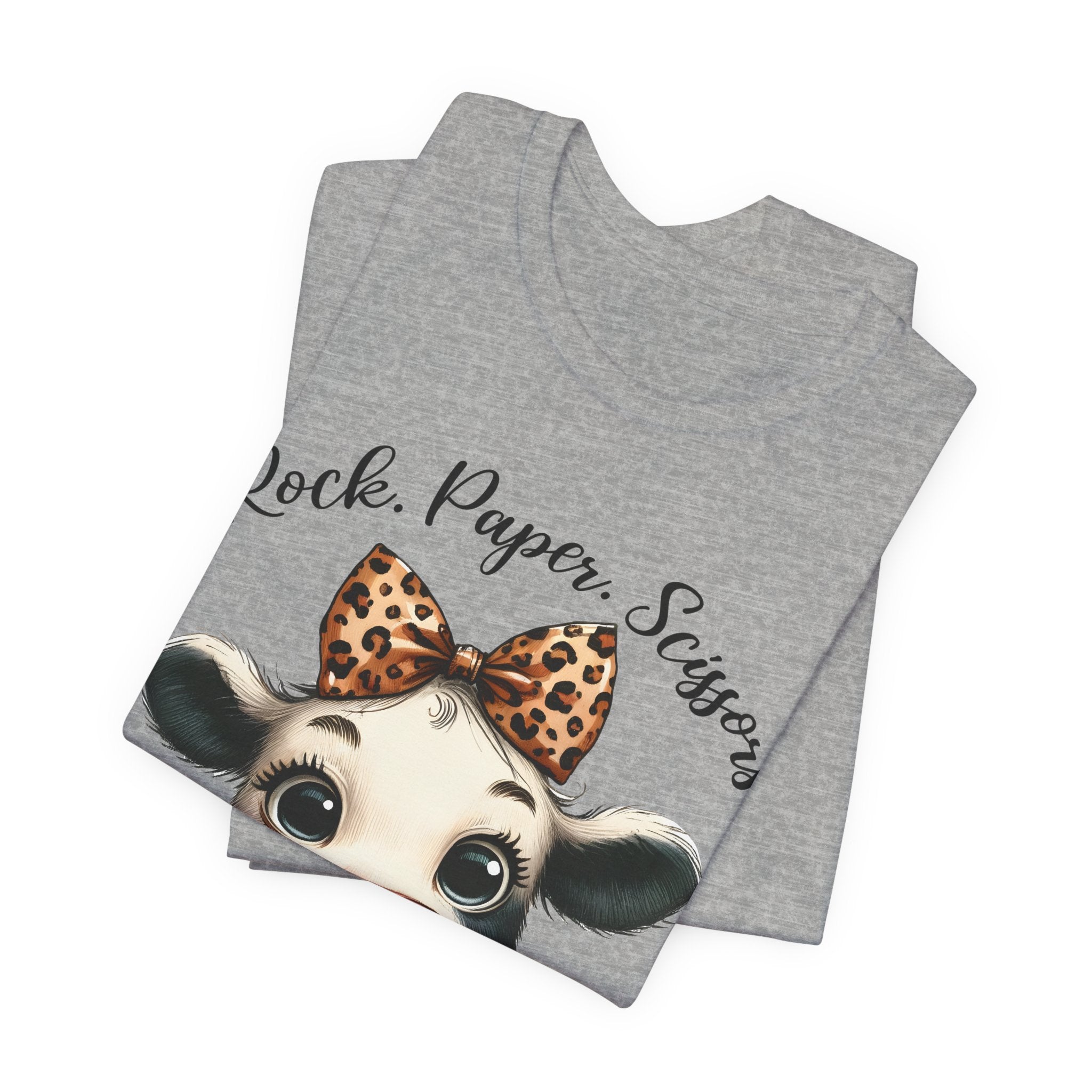 Funny Cow Graphic T-Shirt – “Rock Paper Scissors Throat Punch I Win” Tee