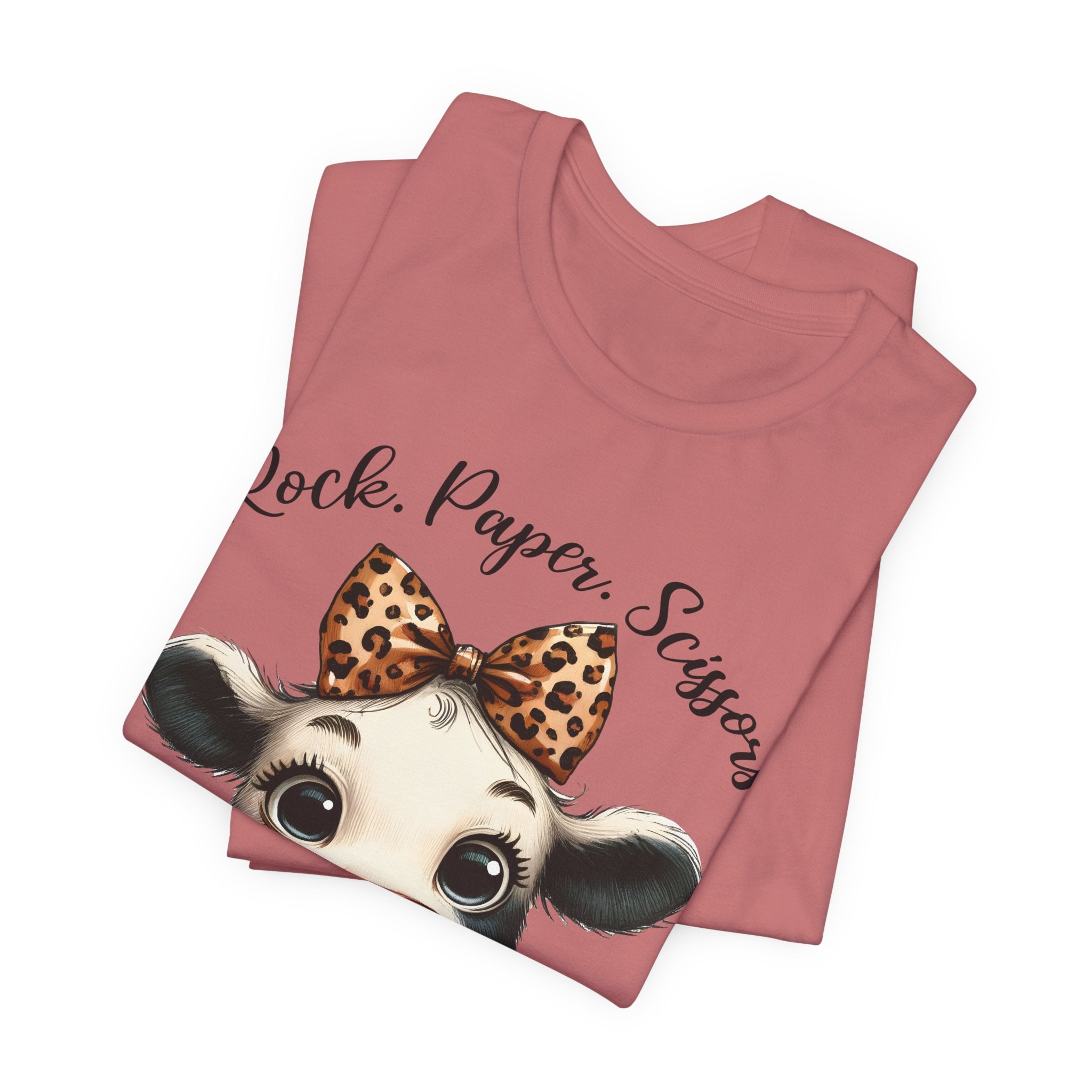 Funny Cow Graphic T-Shirt – “Rock Paper Scissors Throat Punch I Win” Tee