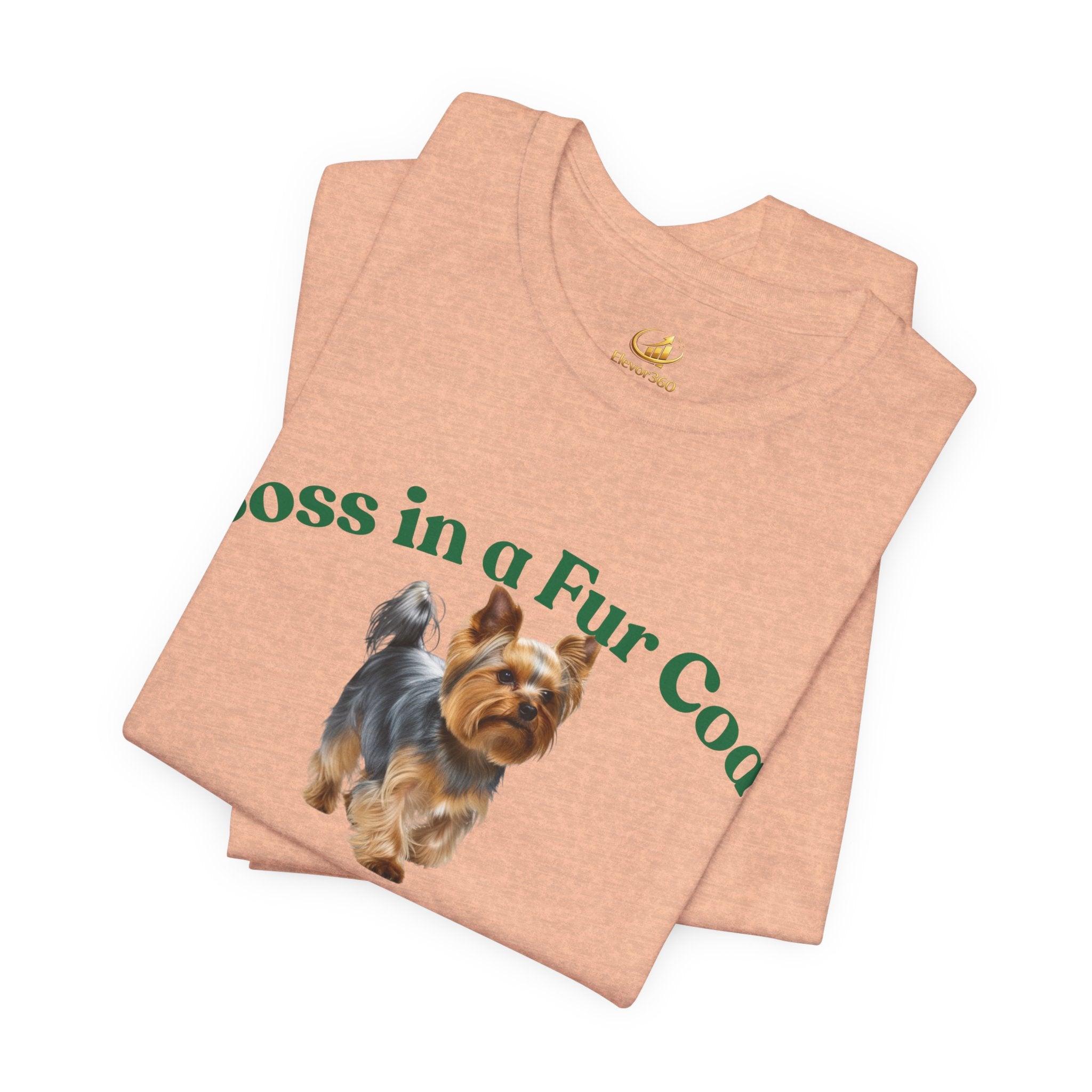 Boss in a Fur Coat T‑Shirt – Cute Yorkie Graphic Tee for Dog Lovers