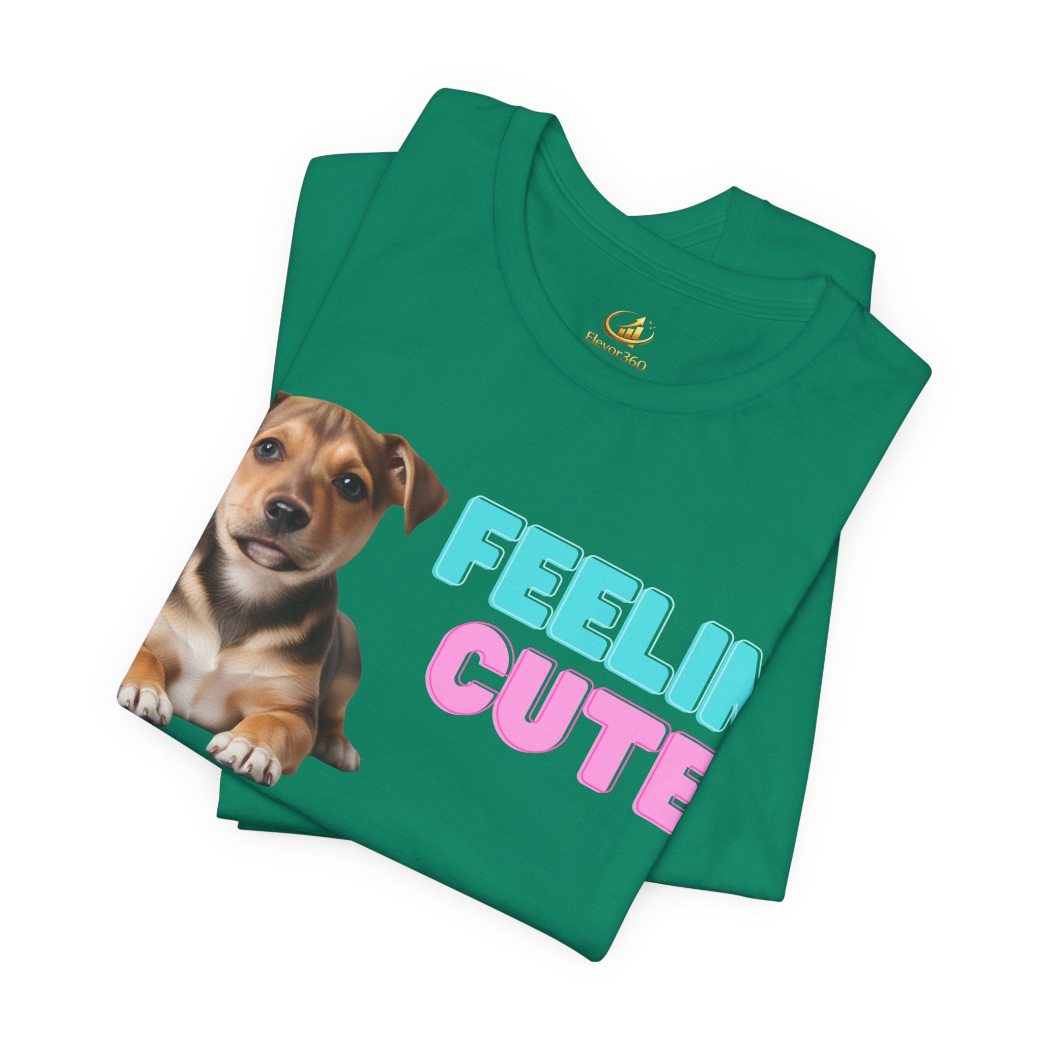 Feelin’ Cute Puppy Graphic T-Shirt – Soft Cotton Bella+Canvas Tee