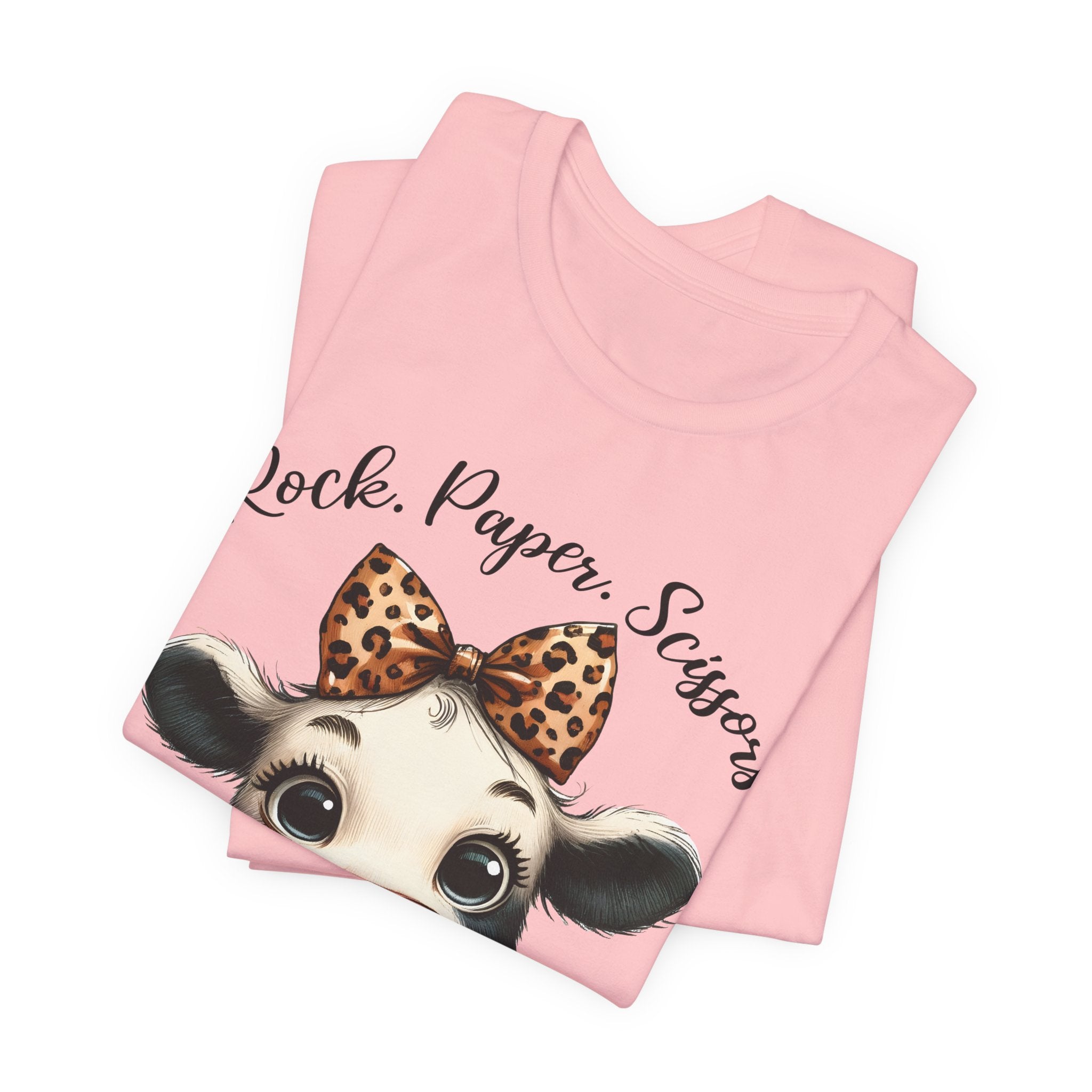 Funny Cow Graphic T-Shirt – “Rock Paper Scissors Throat Punch I Win” Tee