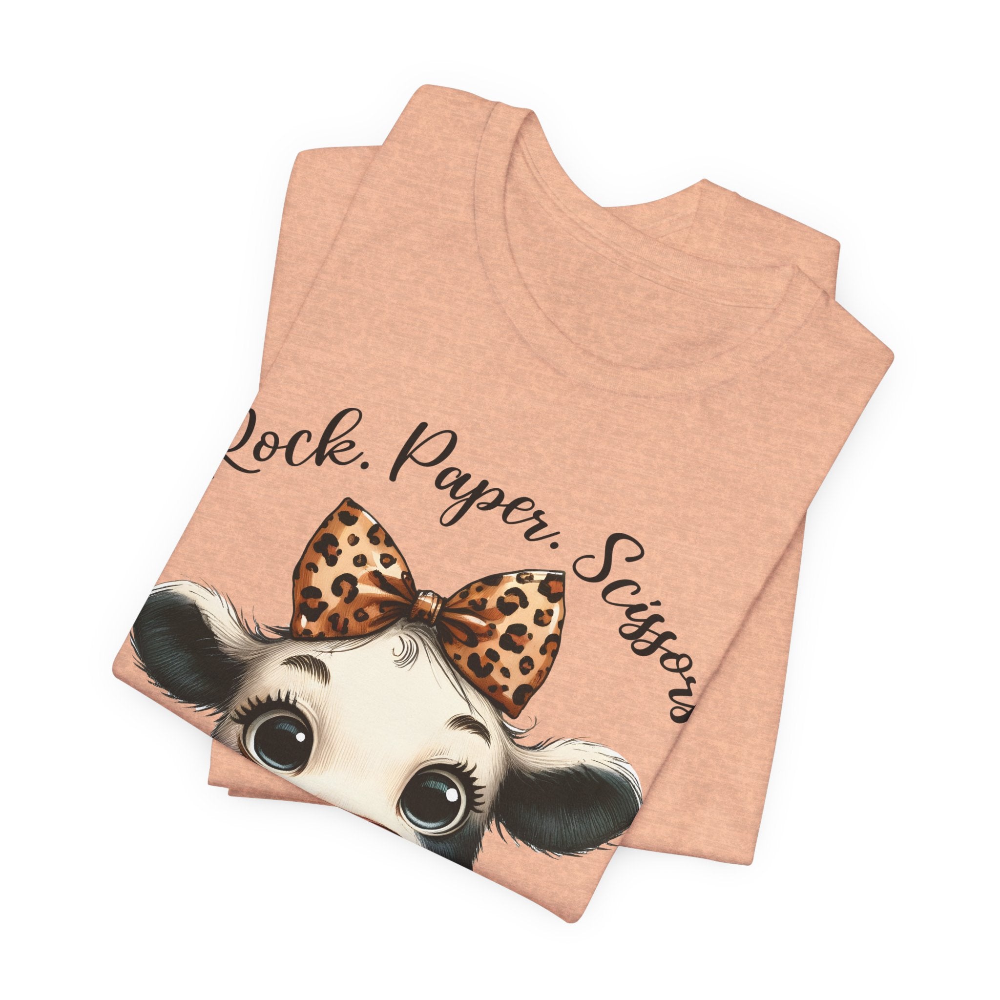 Funny Cow Graphic T-Shirt – “Rock Paper Scissors Throat Punch I Win” Tee