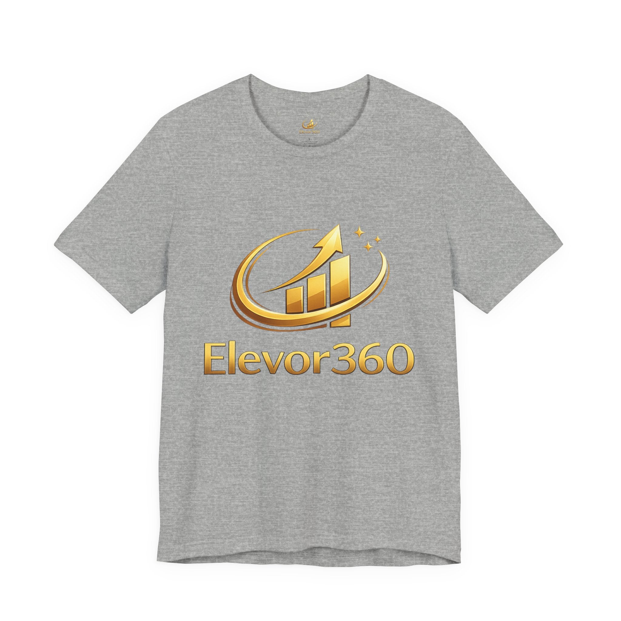 Elevor360 Logo T-Shirt — Gold Rise Premium Lightweight Crew Tee with Gold Logo