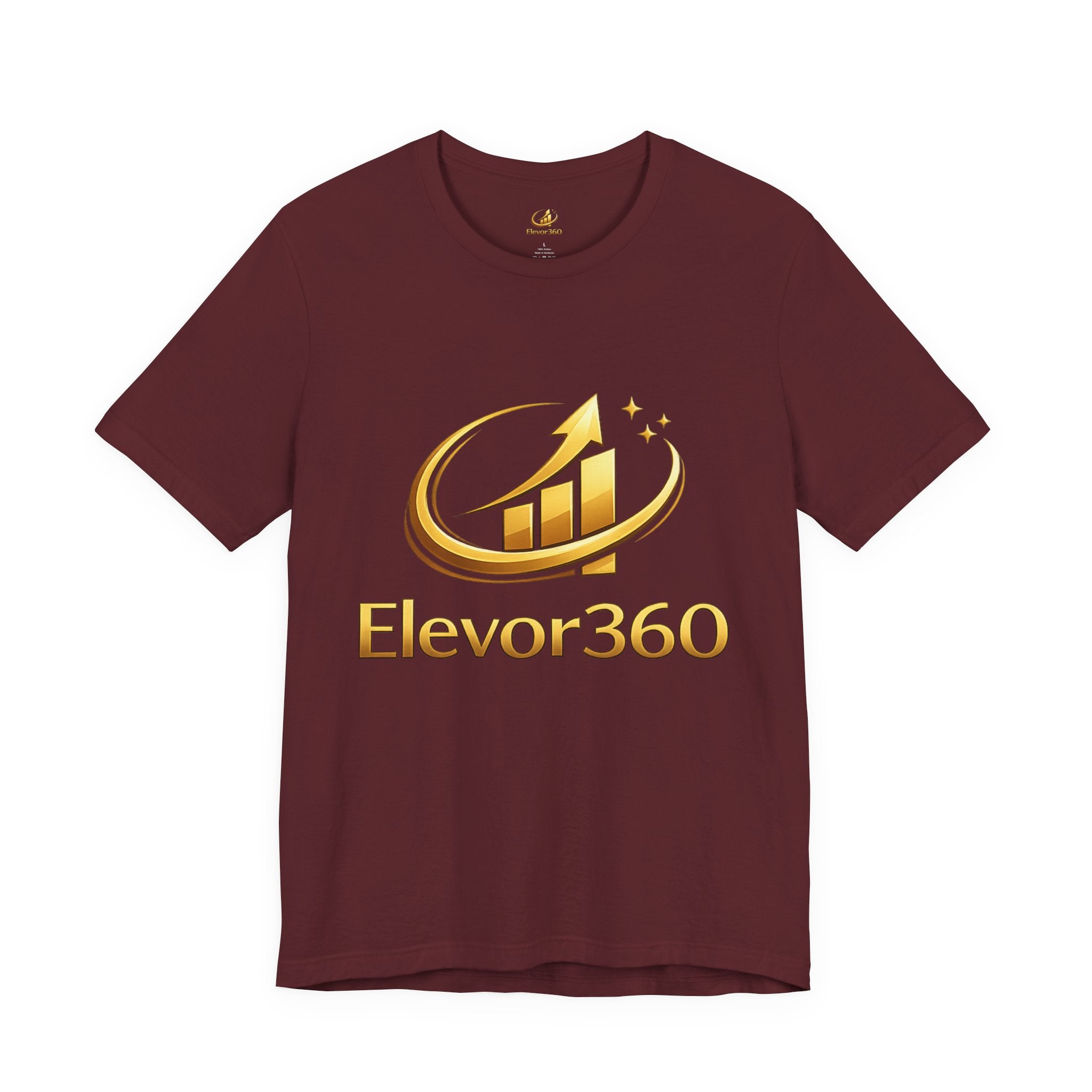 Elevor360 Logo T-Shirt — Gold Rise Premium Lightweight Crew Tee with Gold Logo