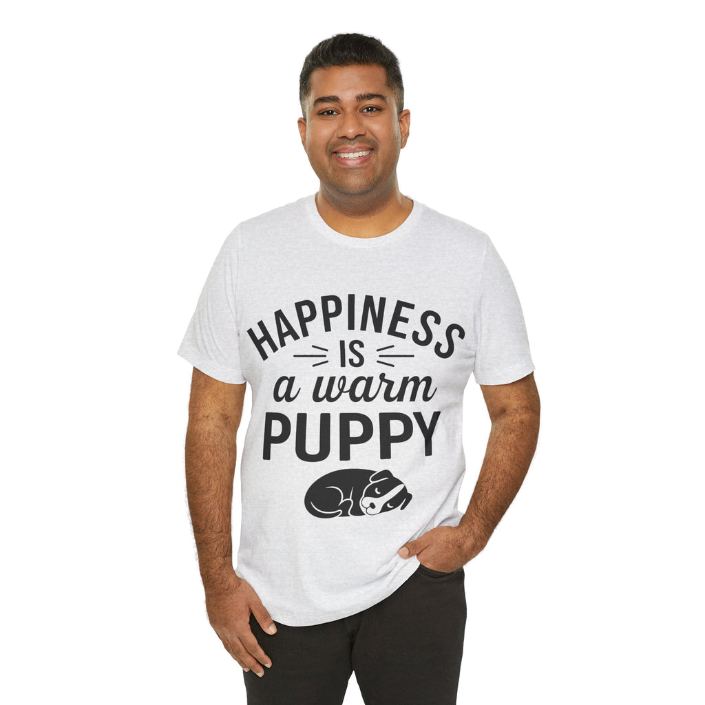 Dog Lover T-Shirt – “Happiness Is a Warm Puppy” Cute Graphic Tee