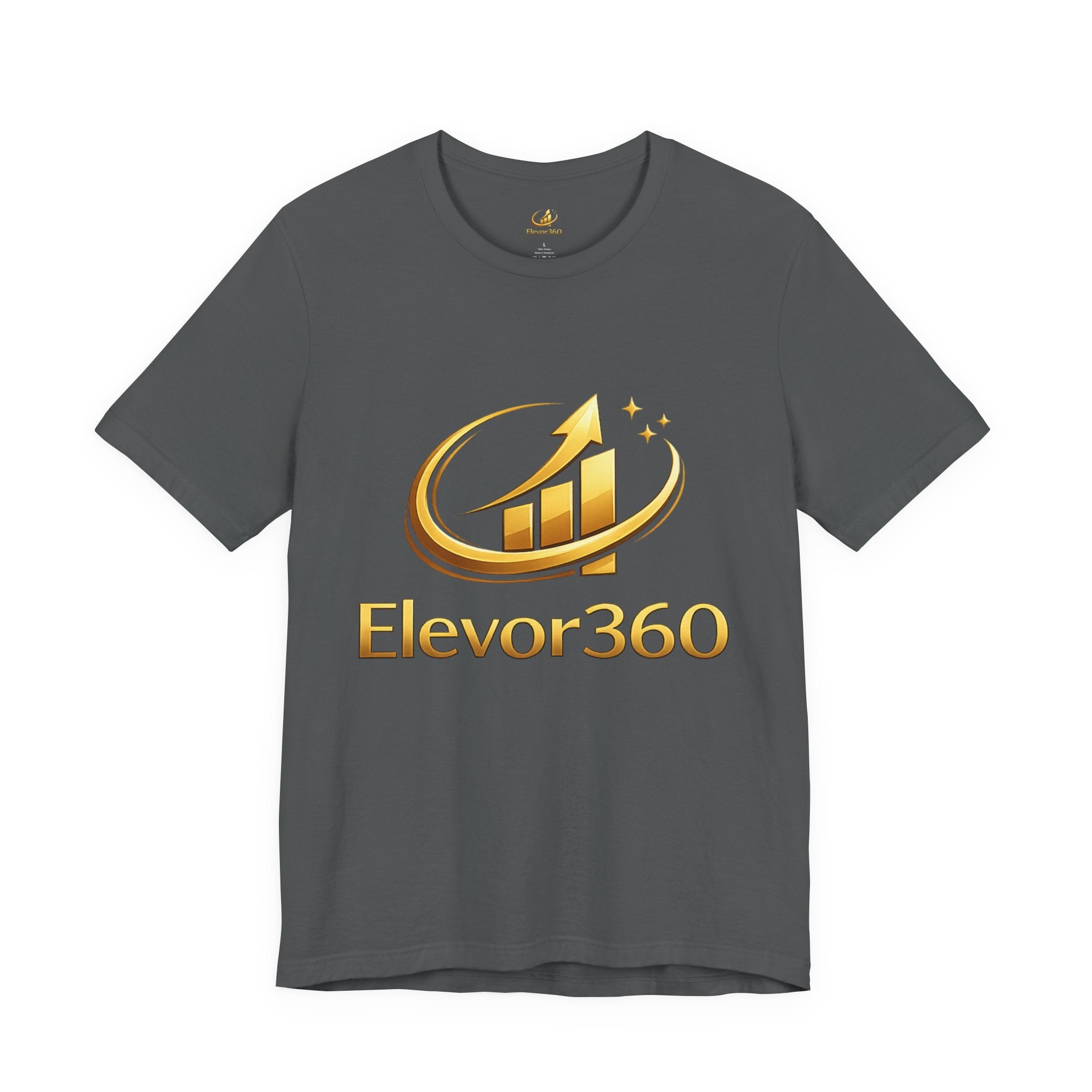 Elevor360 Logo T-Shirt — Gold Rise Premium Lightweight Crew Tee with Gold Logo