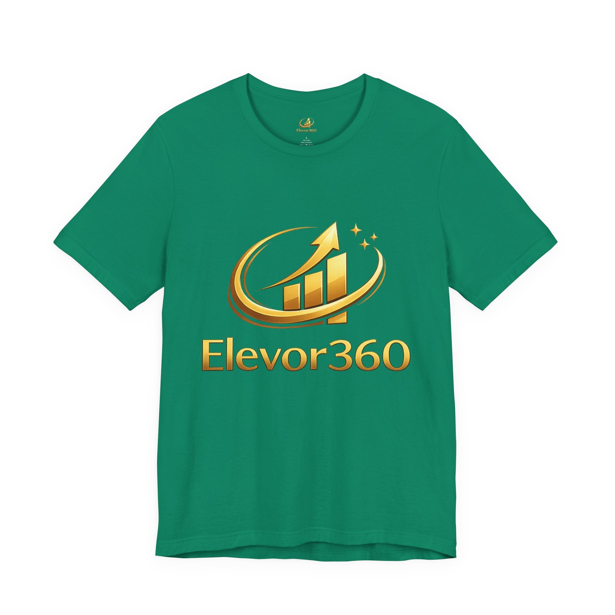 Elevor360 Logo T-Shirt — Gold Rise Premium Lightweight Crew Tee with Gold Logo
