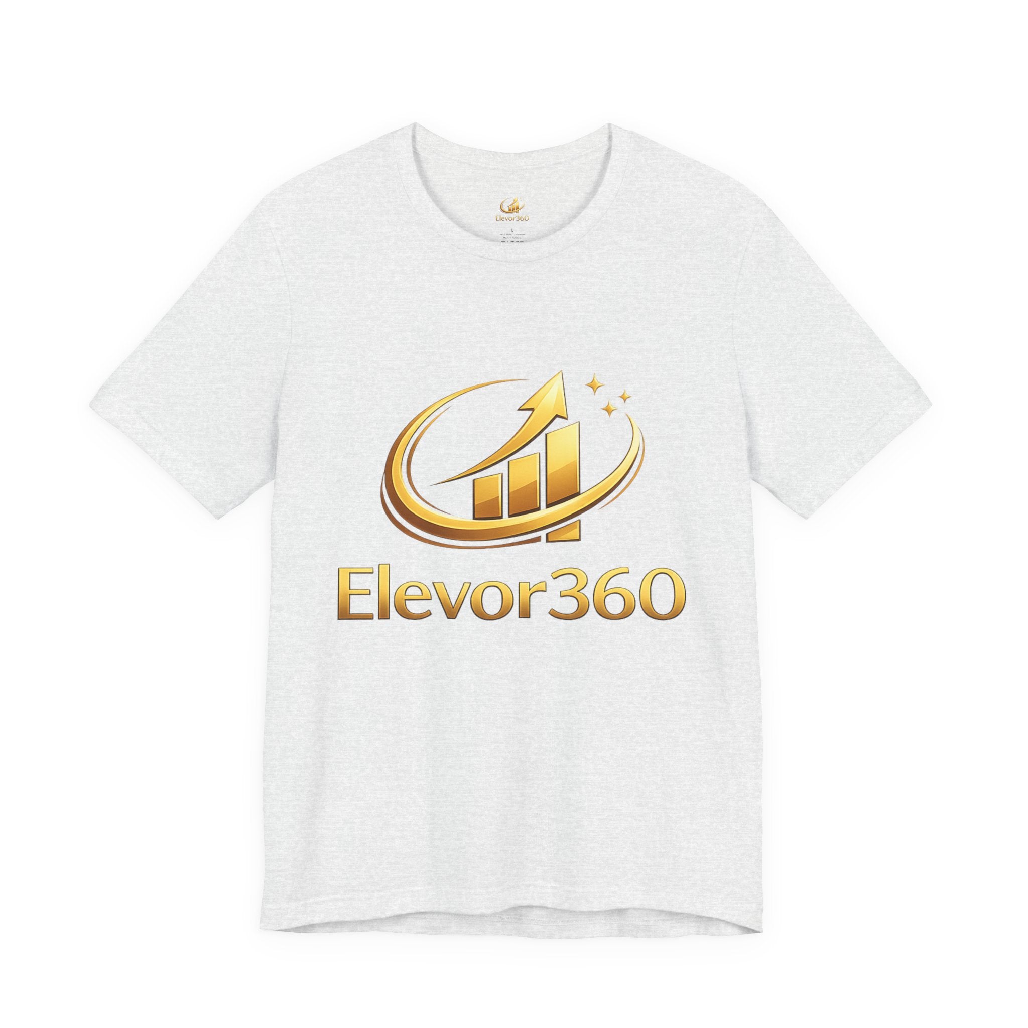 Elevor360 Logo T-Shirt — Gold Rise Premium Lightweight Crew Tee with Gold Logo